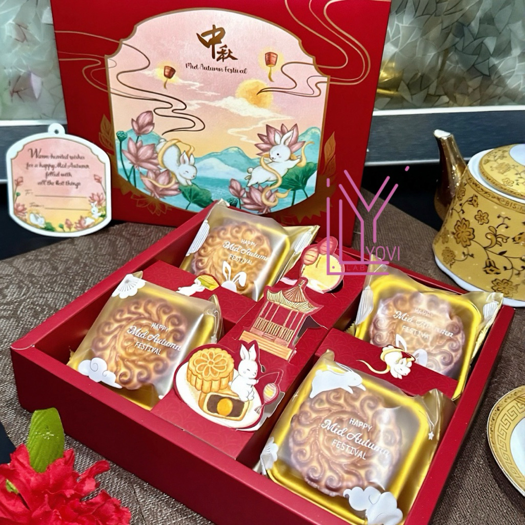 

Mooncake Kue Bulan Telur / Polos Murah Enak Tanpa Pengawet HALAL isi 4 (@125gr)