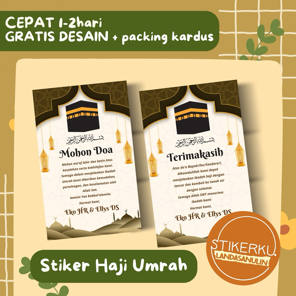 

Stiker berangkat haji umrah oleh oleh stiker box syukuran