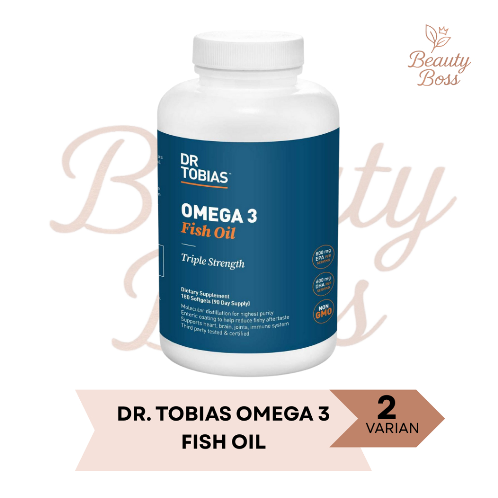 Dr. Tobias Omega 3 Fish Oil Triple Strength 180 butir DHA Minyak Ikan Dr.Tobias Dr Tobias