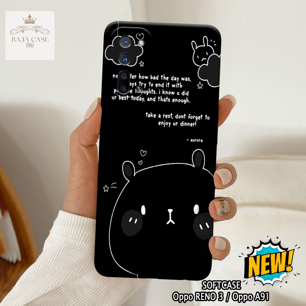 Case Oppo Reno 3 / Oppo A91 - Rajacase - casing Oppo Reno 3 - Motif case Cartoon - Pelindung handpho