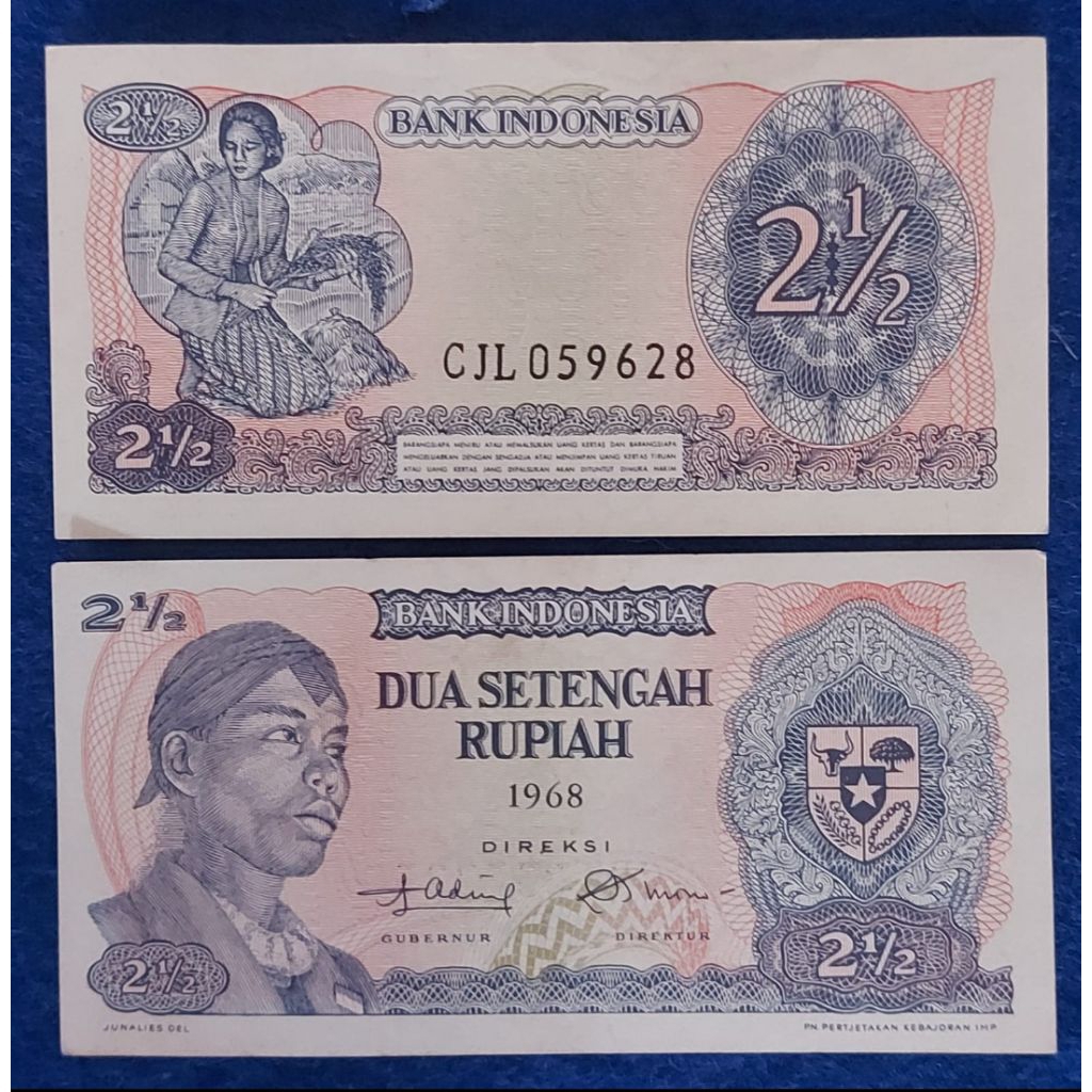 Uang Kuno Indonesia 2 1/2 Rupiah Soedirman Tahun 1968