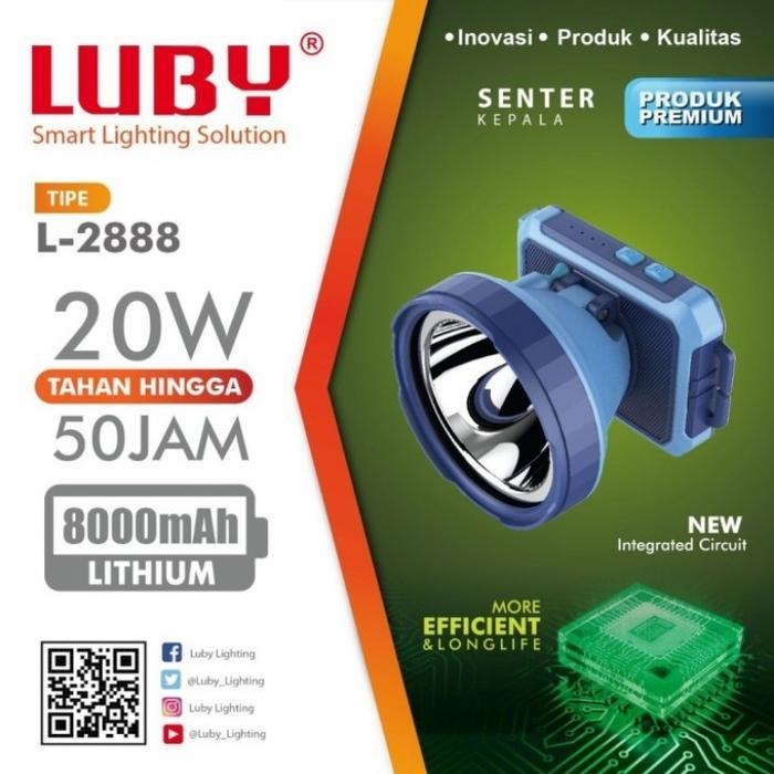 Senter Kepala LED Luby L-2888L/L-2868K/L-2871/L-2883/L-2877 7WATT-45WATT Led Rechargeable/ Cahaya Pu