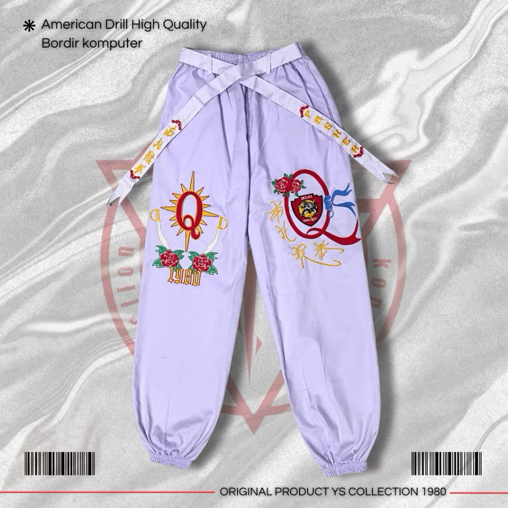 celana ikspi kera sakti bordir rapi premium pasker warna putih celana putih bordir ikspi