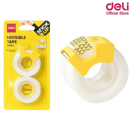 

DELI - SELOTIP / ISOLASI EA30411 INVISIBLE TAPE + DISPENSER SET ISI 2