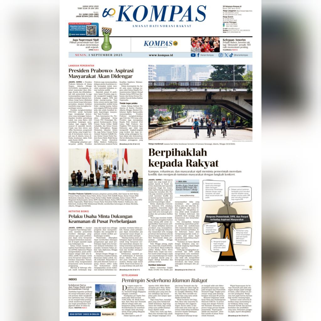 KORAN KOMPAS EDISI DESEMBER 2025 ( DIJUAL HARIAN )