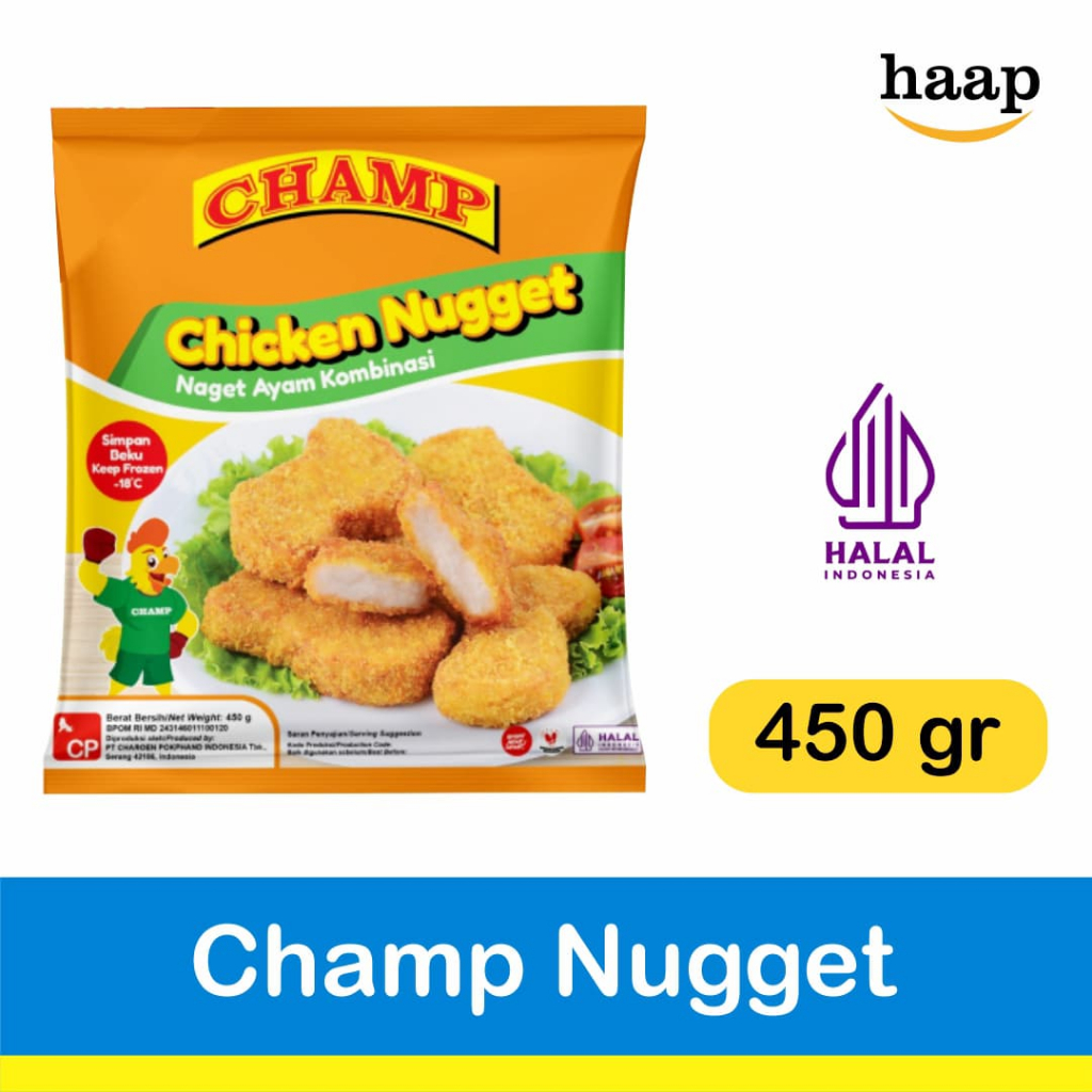 

Champ Chicken Nugget 450gr / Naget Ayam Kombinasi