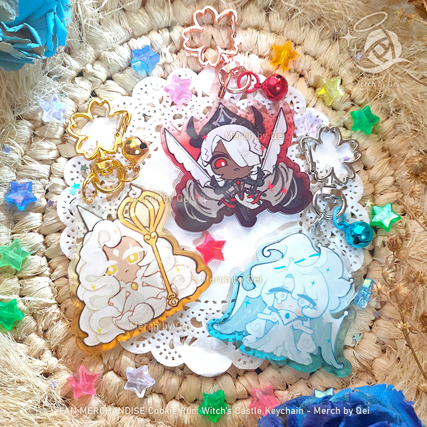 FIRST COOKIE Keychain COOKIE RUN WITCH'S CASTLE Fan Merchandise - MERCH BY QEI: Cream, Choco, Milk