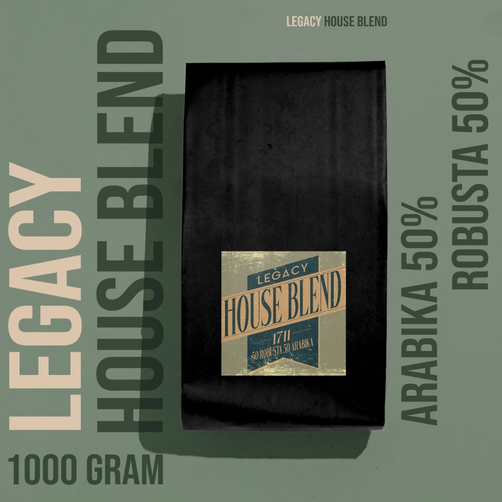 

Biji Kopi Legasi 1711 Blend Arabika Robusta – Fresh Roast 1kg | 50 % Arabika 50% Robusta | Strong, Manis, Premium Coffee Beans
