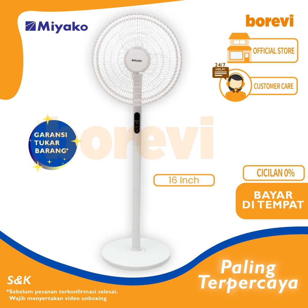 STAND FAN MIYAKO KAS-1697DRW KIPAS ANGIN BERDIRI REMOTE LED DISPLAY KAS1697DRW KAS 1697 DRW