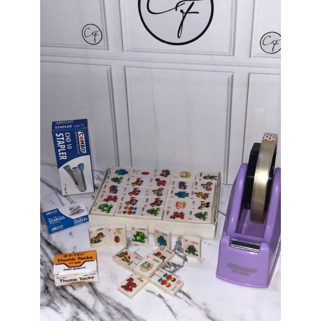 

N/A Set Stip Spinner Lengkap / Penghapus / Paku Payung / Staples / Stapler / Tape Dispenser / Isolasi / Mainan Trend / Trending Item