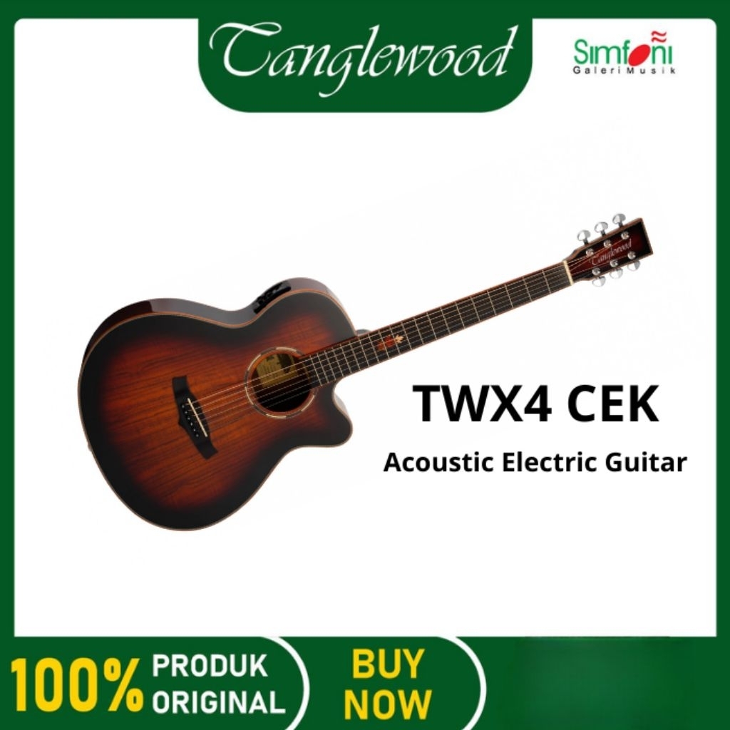 TANGLEWOOD TWX4 CEK / TWX4CEK Acoustic Electric Guitar Mahogany Top Solid, KOA Veneer