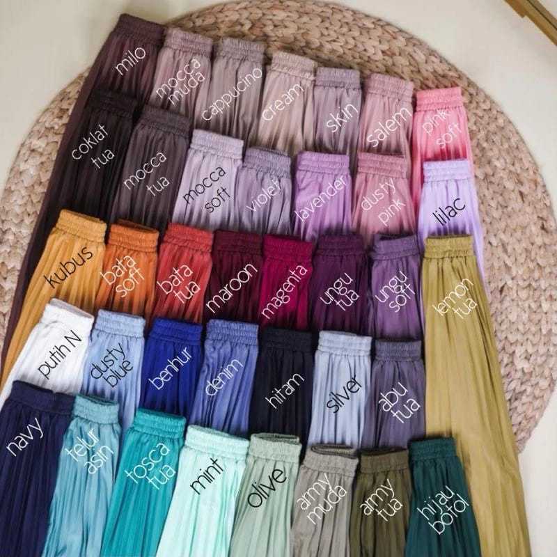 Rok Plisket Premium Jumbo / Rok plisket rempel panjang/rok plisket premium polos panjang/ rok rempel