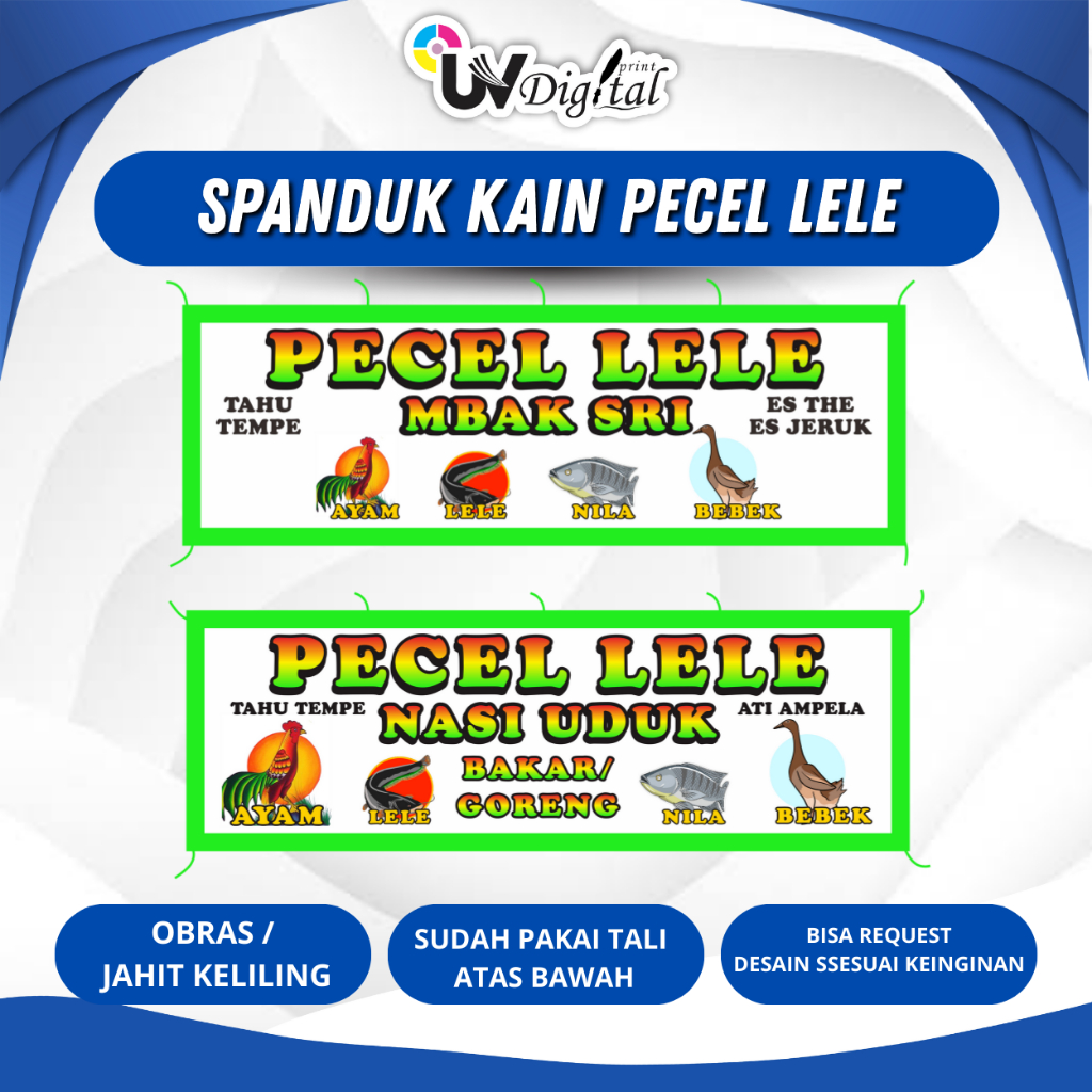 CETAK SPANDUK KAIN PECEL LELE, NASI UDUK, NASI BEBEK, ANGKRINGAN DLL [FREE DESIGN]