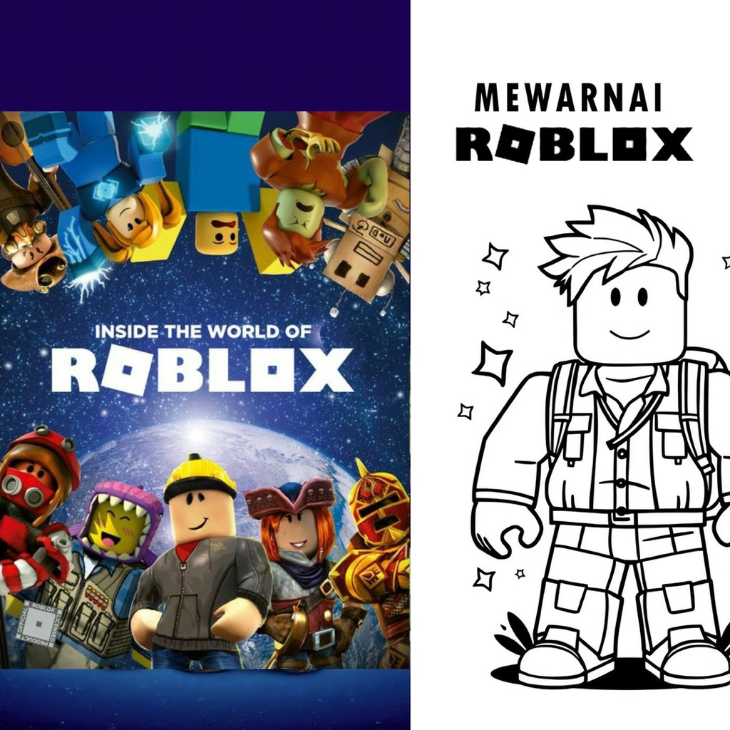 

15 Lembar A5 | Kertas Mewarnai tema Roblox | 15 Kertas gambar berbeda