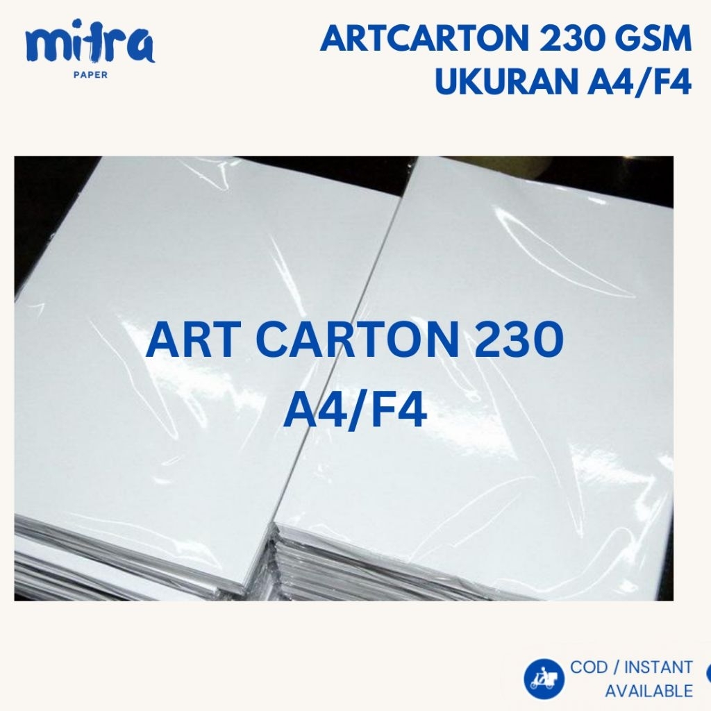 

Kertas Art Karton 230 Gsm A4/F4 Isi 50 Lembar / Artcarton 230 Gsm / Artpaper Tebal 230 Gsm / Glossy 230 gram
