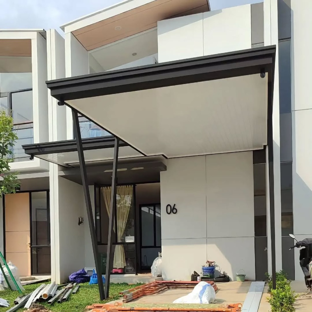 kanopi atap alderon single layer mix plavon pvc