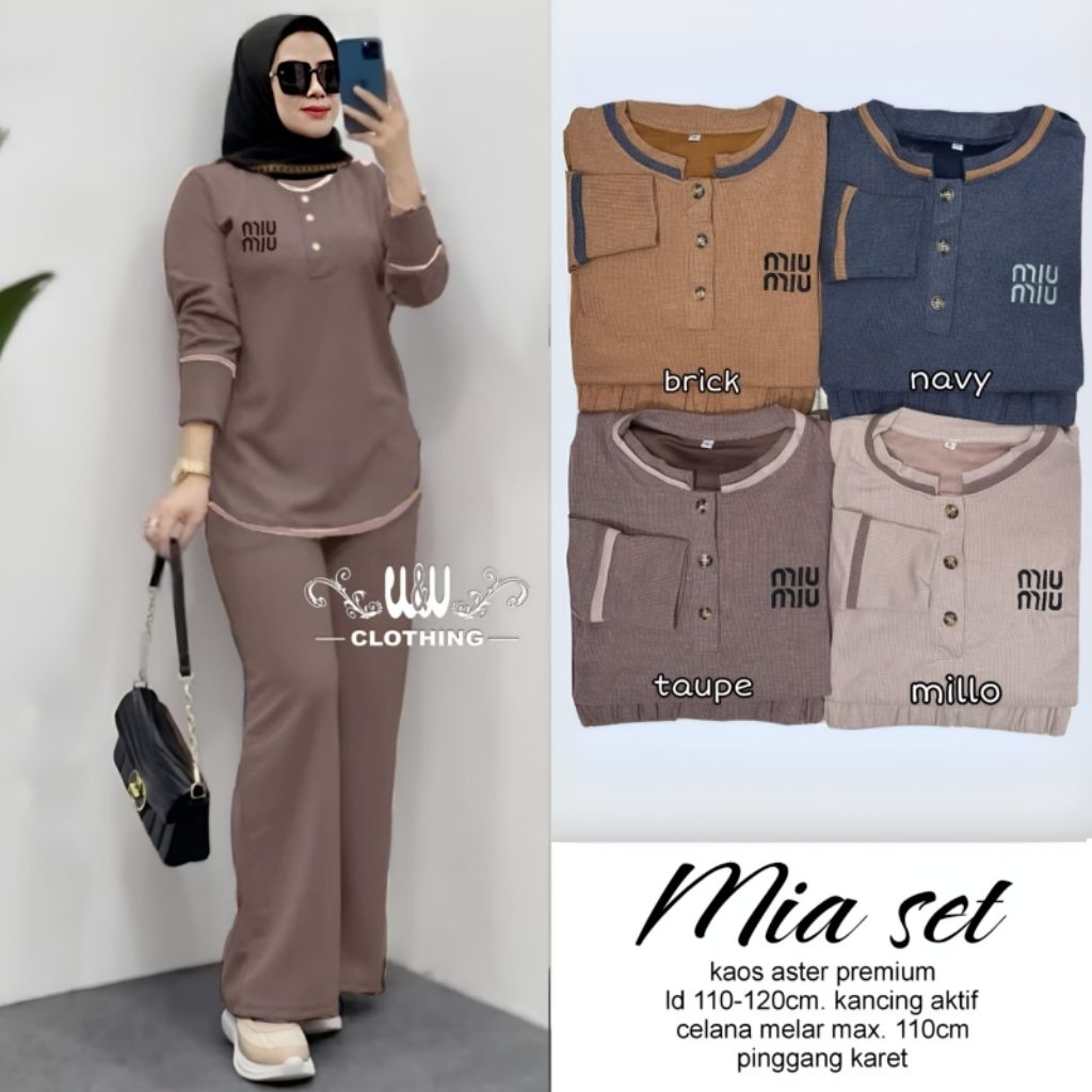 SETELAN BLOUSE JUMBO/MIA/ONESET BLOUSE WANITA BAHAN KAOS ASTER PREMIUM JUMBO LD 120 CM FIT XXL