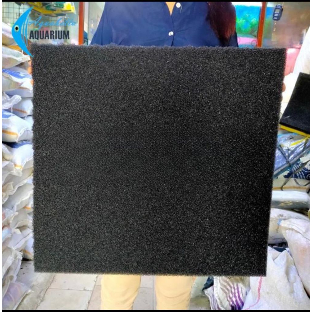 Biofoam Filter Aquarium Besar 50x50 Tebal 5cm Sponge Busa Biofil Hitam - 50x50x5cm
