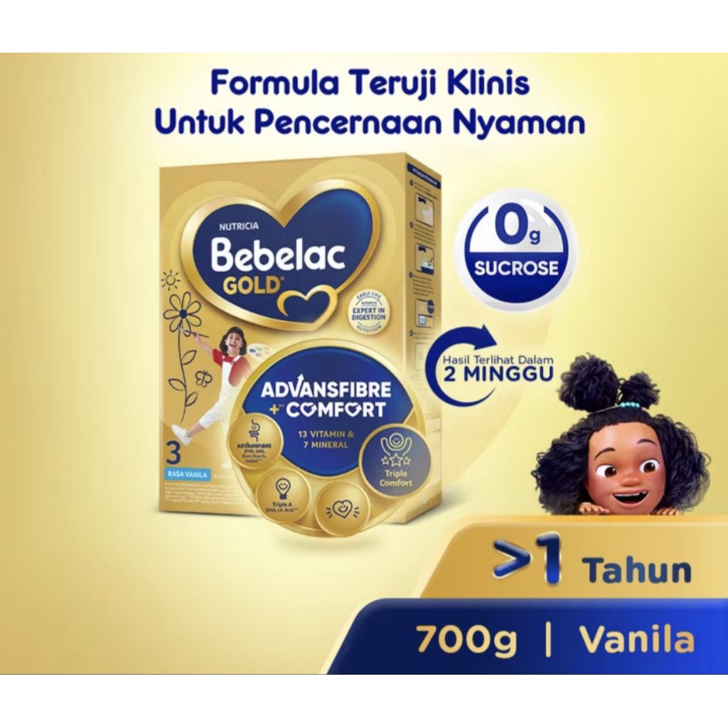 

Bebelac Gold 3 Susu Bubuk Pertumbuhan Anak Vanila 700g