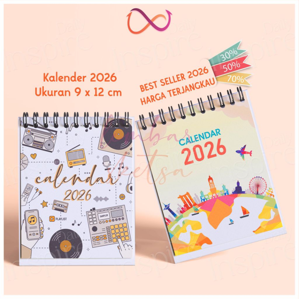

Best Seller Kalender duduk portable 2026 calendar kantor souvenir ring spiral termurah