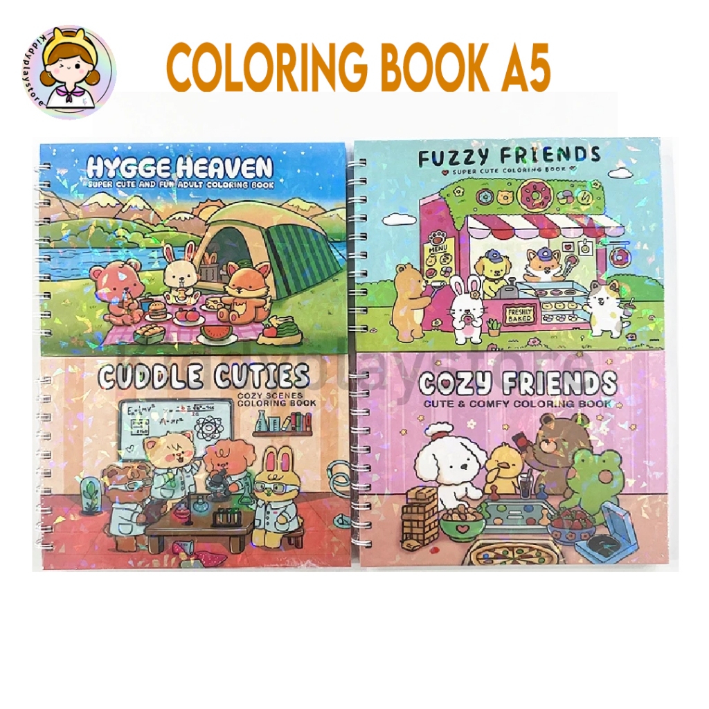 

Coloring Book Girl Moment / Cozy Friend / Buku Mewarnai Ukuran A5 Spiral Murah