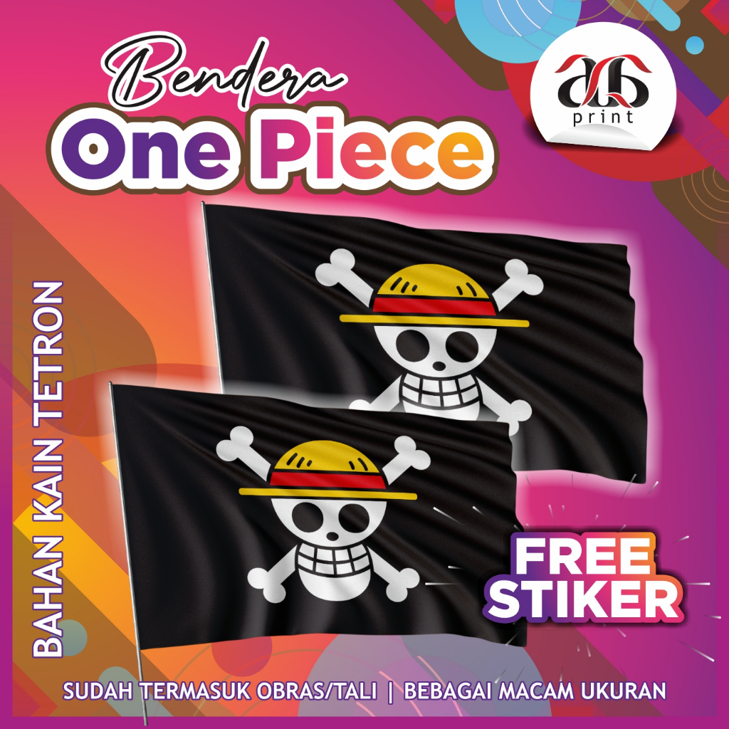 Bendera One Piece, Bendera Kain One Piece MURAH, Bendera LUFFY