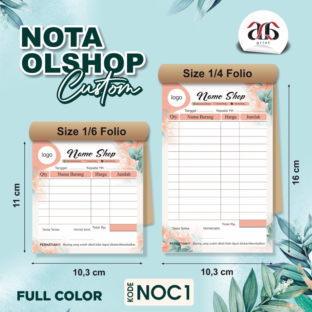 

CETAK NOTA OLSHOP CUSTOM MURAH BISA PAKE NAMA TOKO SENDIRI
