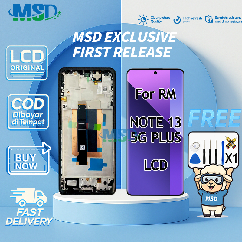 LCD For XIAOMI REDMI NOTE 13 5G PLUS UNIVERSAL FULLSET Touchscreen LCD HP OG ASUGAR/MSD