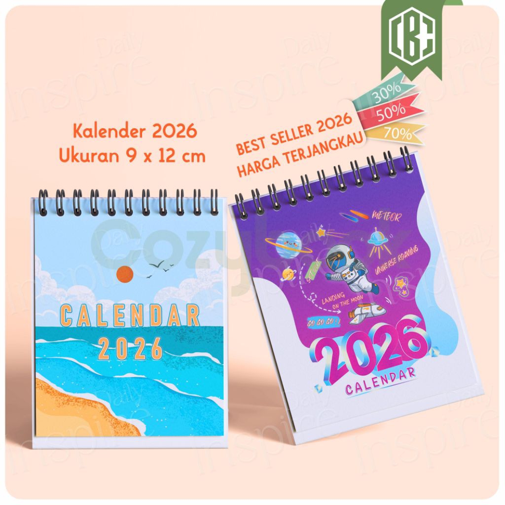 

COD KALENDER MINI 2026 KALENDER DUDUK PORTABLE SOUVENIR MEJA RING SPIRAL TERMURAH COVER AESTHETIC