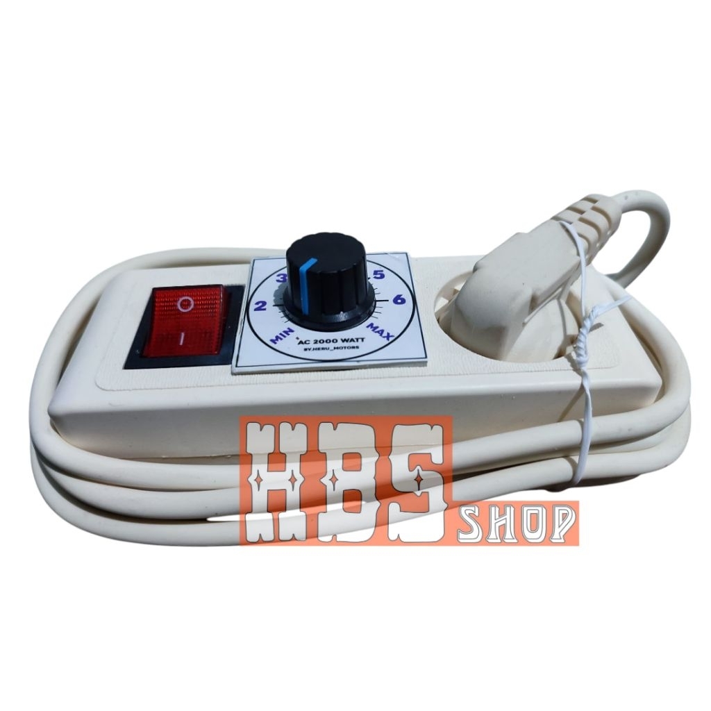 Dimmer 2000 Watt + fuse sikring  dimmer AC Terminal Pengatur Kecepatan Gerinda Bor Kipas Lamp - 1.5 