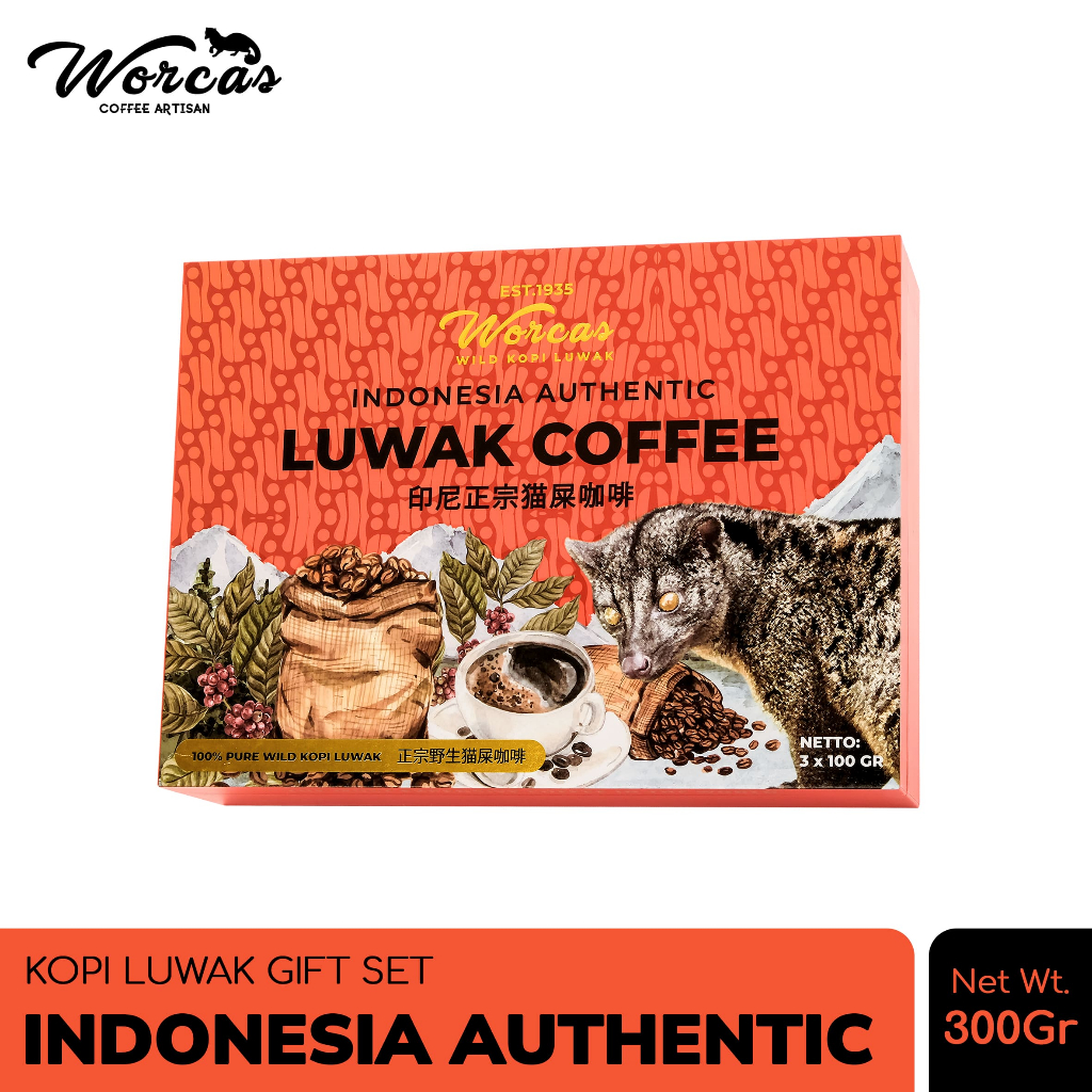 

WORCAS Kopi Luwak Indonesia Authentic Luxury Package 300gr