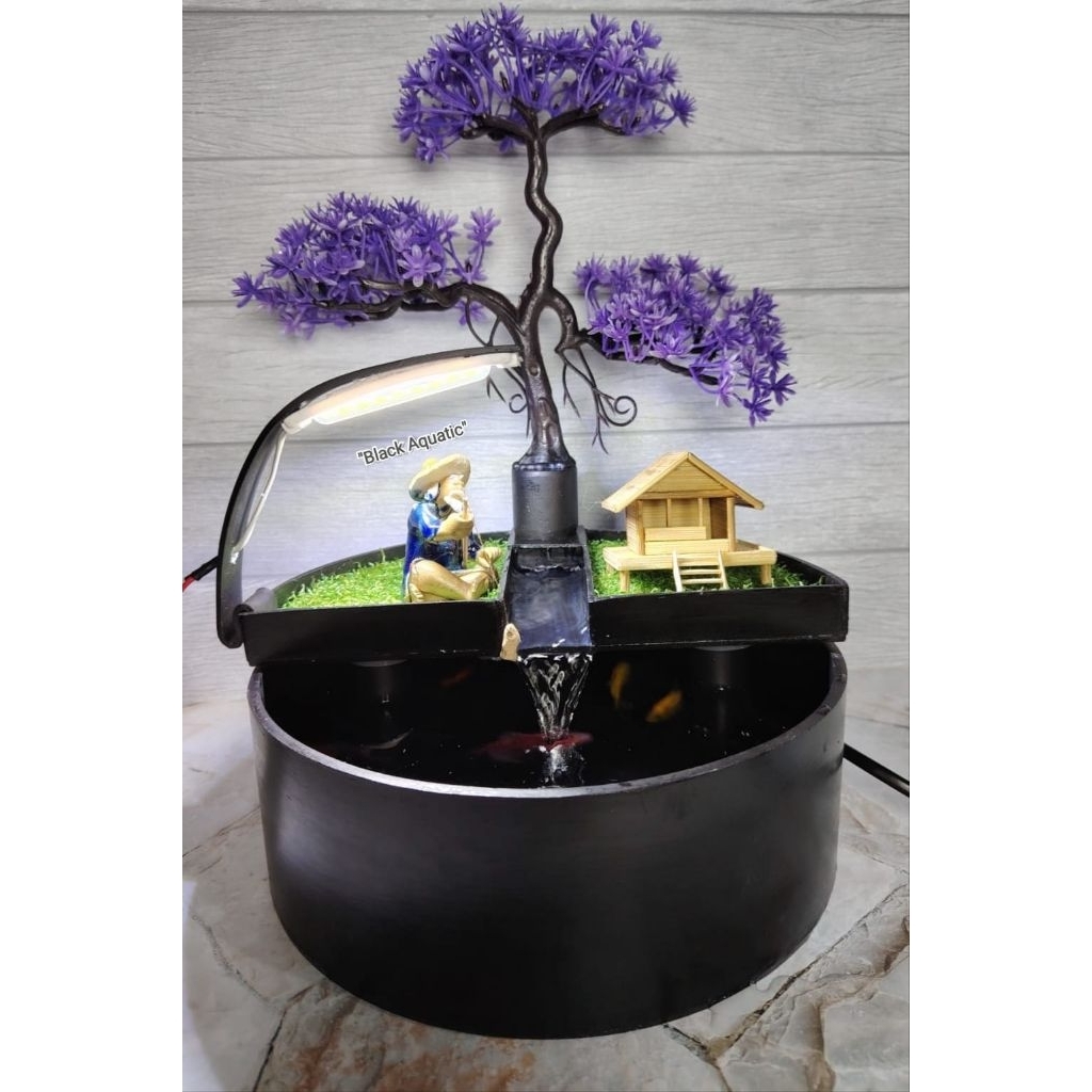 Kolam ikan minimalis air terjun-Aquarium minimalis-ornamen water fountain untuk dekorasi rumah,hiasa
