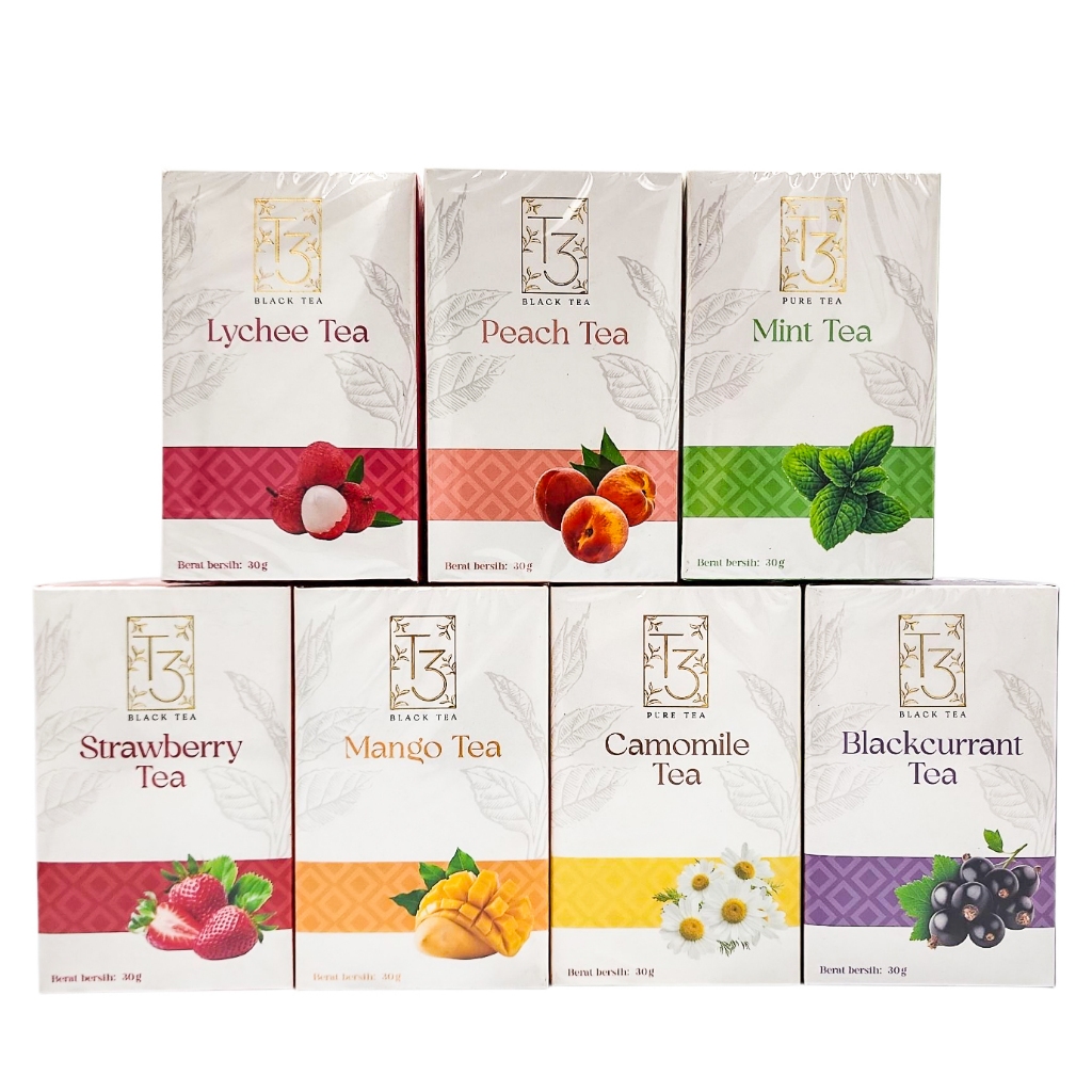 

T3 Premium Flavoured Tea 30 g — Lychee / Peach / Mint / Strawberry / Mango / Camomile / Blackcurrant