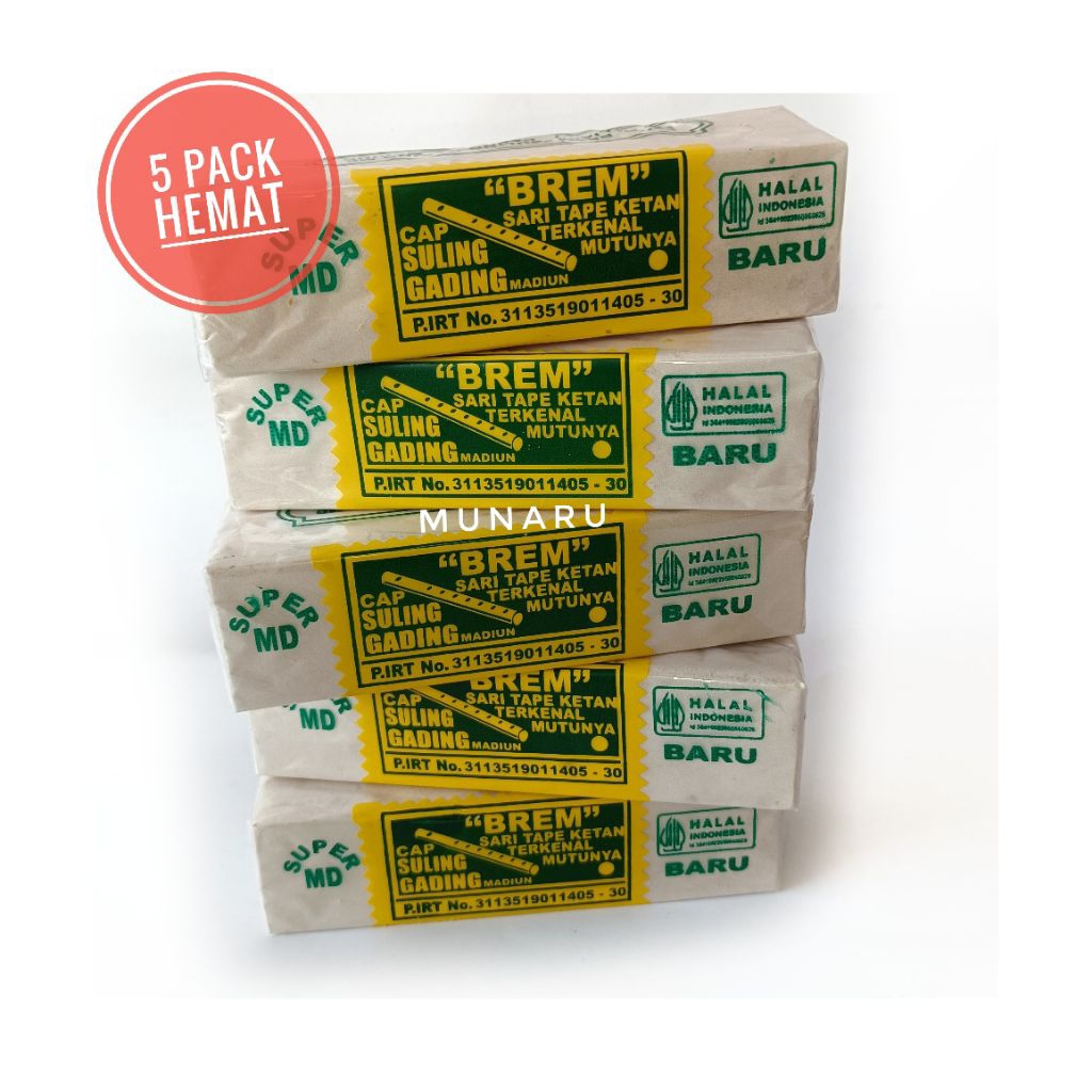 

Paket 5 Pack Brem Madiun Suling Gading Super Kemasan Hemat