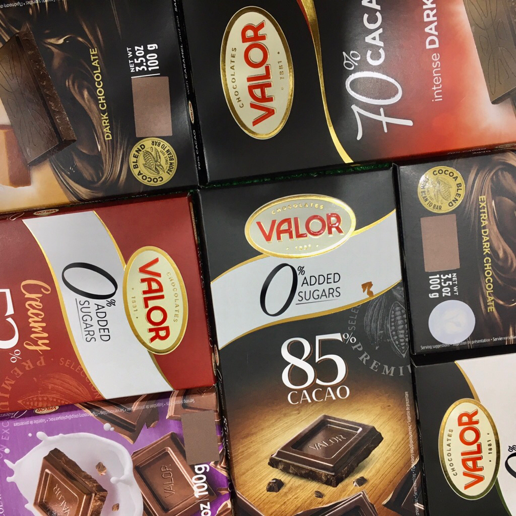 

Valor Chocolatte Dark & Milk 0% Added Sugars 100gr Import Spanyol