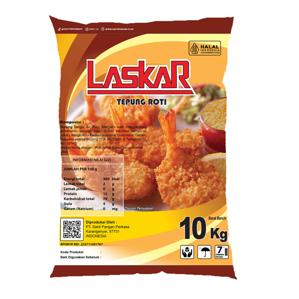 

Tepung Roti Laskar Kemasan 10kg