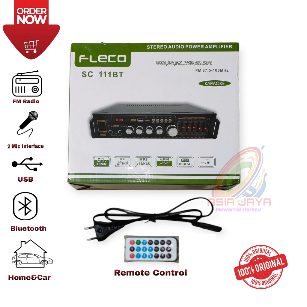 Fleco Amplifier Bluetooth Mini SC-111BT Power Ampli Stereo