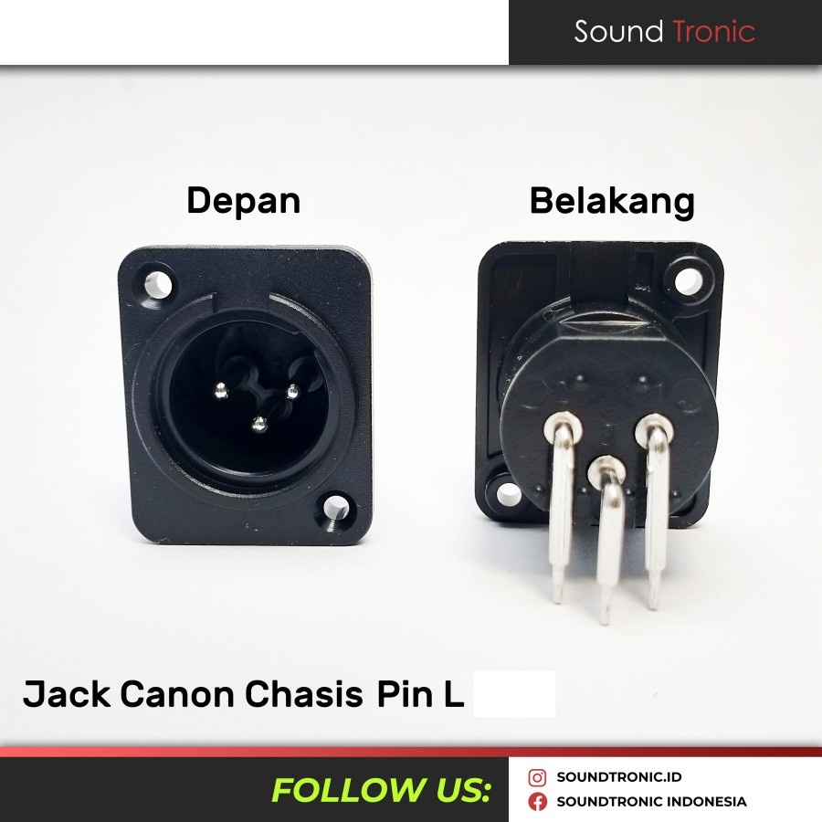 Jack Socket Chasis Canon XLR - Chasis Canon XLR Male Female - Chasis Canon XLR Kotak