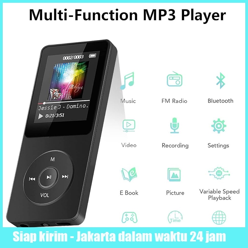 32GB Ingatan Pemutar MP3 dengan Bluetooth Ultra Slim Digital Music Player dengan Speaker HD Built-in