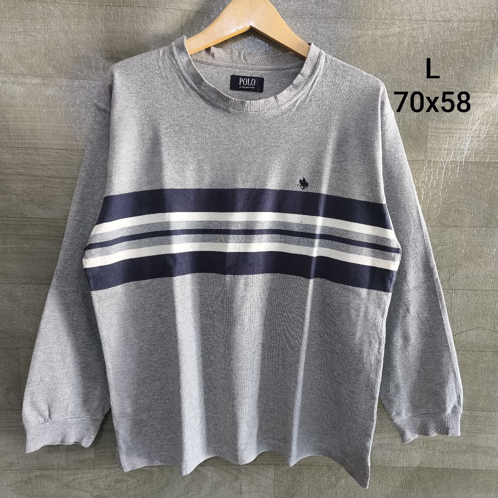 Kaos Panjang Polo Belel Pin Hole Second Original 100%