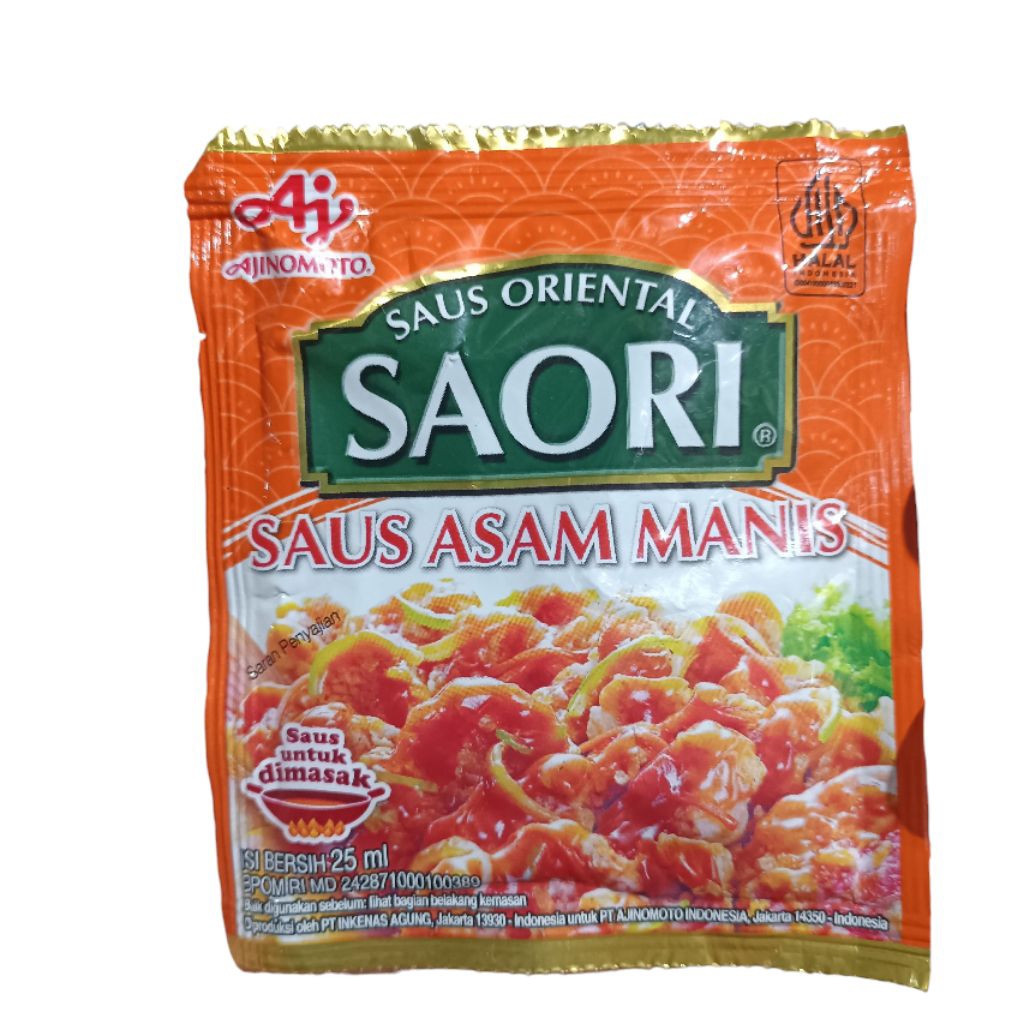 

Saori Saus Asam Manis Ajinomoto 25ml Sweet & Sour Sachet