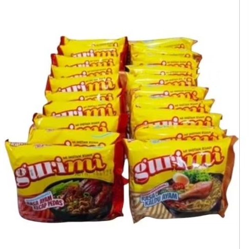 

20pcs mie gurimi ayam kaldu kuah/ayam kecap pedas kuah (60gr×20pcs)