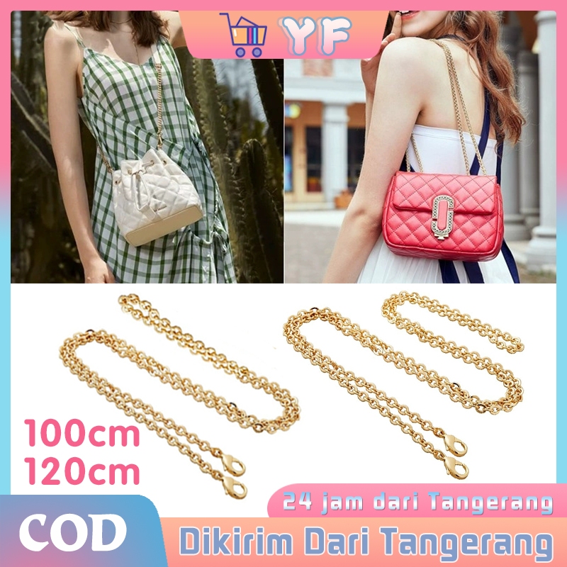 120 Cm Strap Tas Selempang Logam / Rantai Tas Selempang Anti Karat Rose Gold