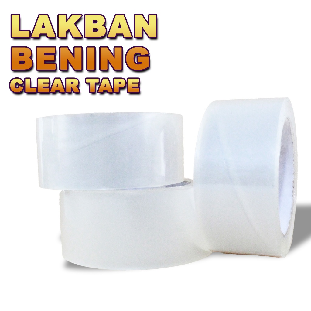 

Lakban Bening 80m / 100m Isolasi Bening Clear Tape Lakban Packing Bening Multifungsi Terbaru LD-32