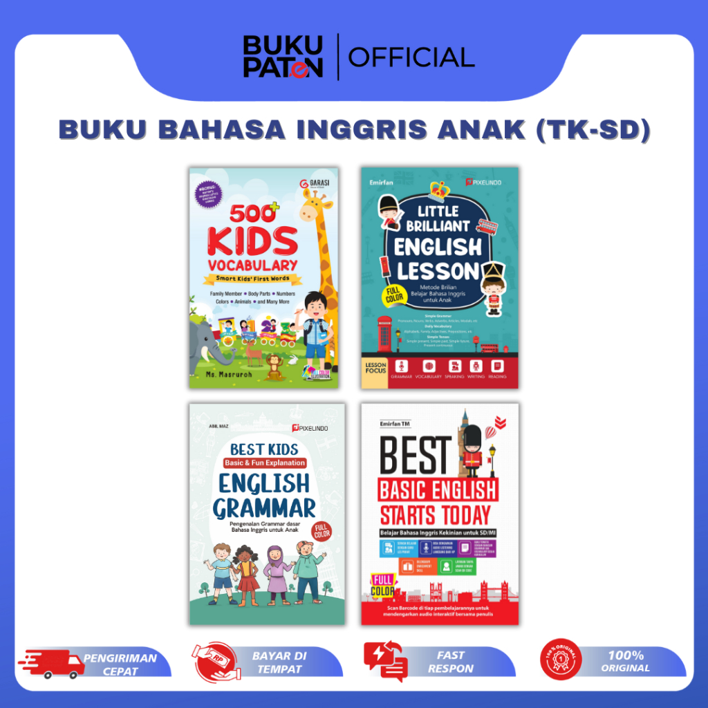 Buku Anak Bahasa Inggris Untuk TK - SD : Belajar Kosakata & Percakapan Dasar Bahasa Inggris Anak