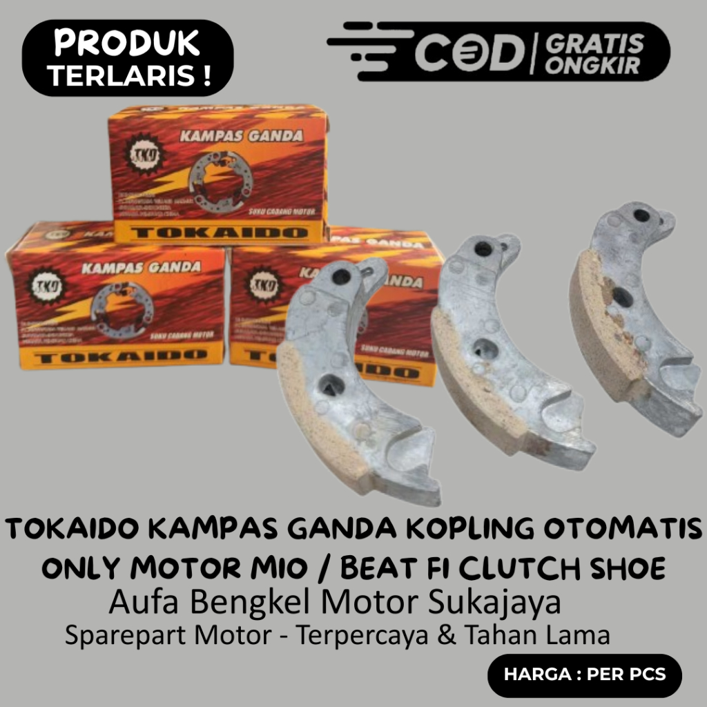 Kampas Ganda Kopling Otomatis Tokaido Mio Beat FI Mio Sporty M3 Soul J Clutch Shoe Penghubung Tenaga