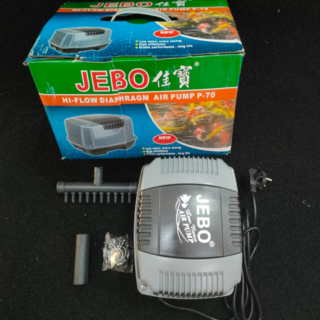Jebo P-70 P70 Jebo P 70 Pompa Udara Aerator Hi-Flow Air Pump Blower Pompa Aquarium Kolam Ikan Koi