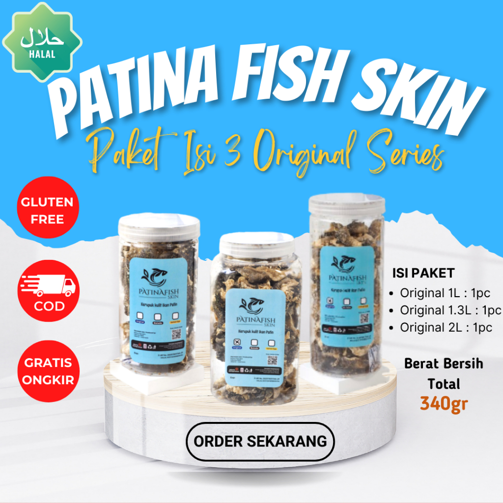 

Kerupuk Kulit Ikan Patin Kemasan Paket Isi 3 Original Series Fish Skin - Cemilan Keripik Lokal Gurih Premium HALAL