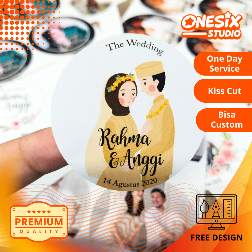 

Sticker Wedding Souvenir Stiker Pernikahan Custom Ucapan Nikah Nikahan Perlembar