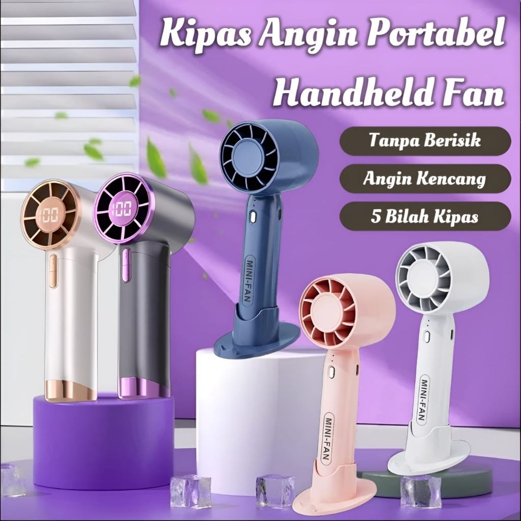 Kipas Angin Portable 3&5 Kecepatan Angin / Kipas Angin USB Rechargeable / Kipas Genggam USB / Handhe